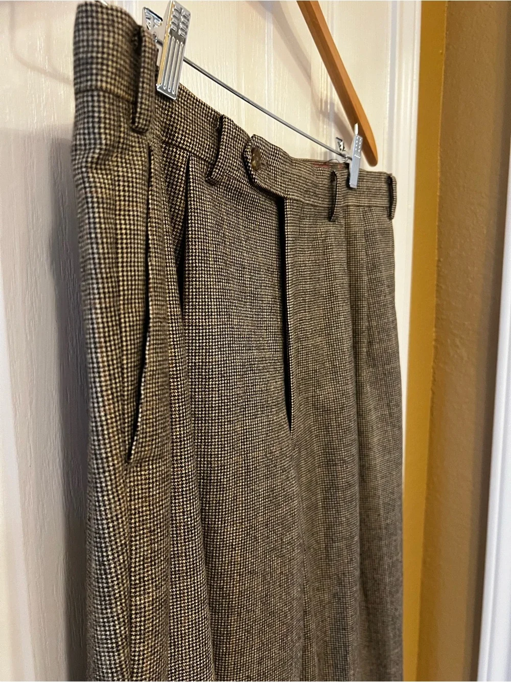Lauren Ralph Lauren 100% Wool Houndstooth Pleated Dress Pants 36x32